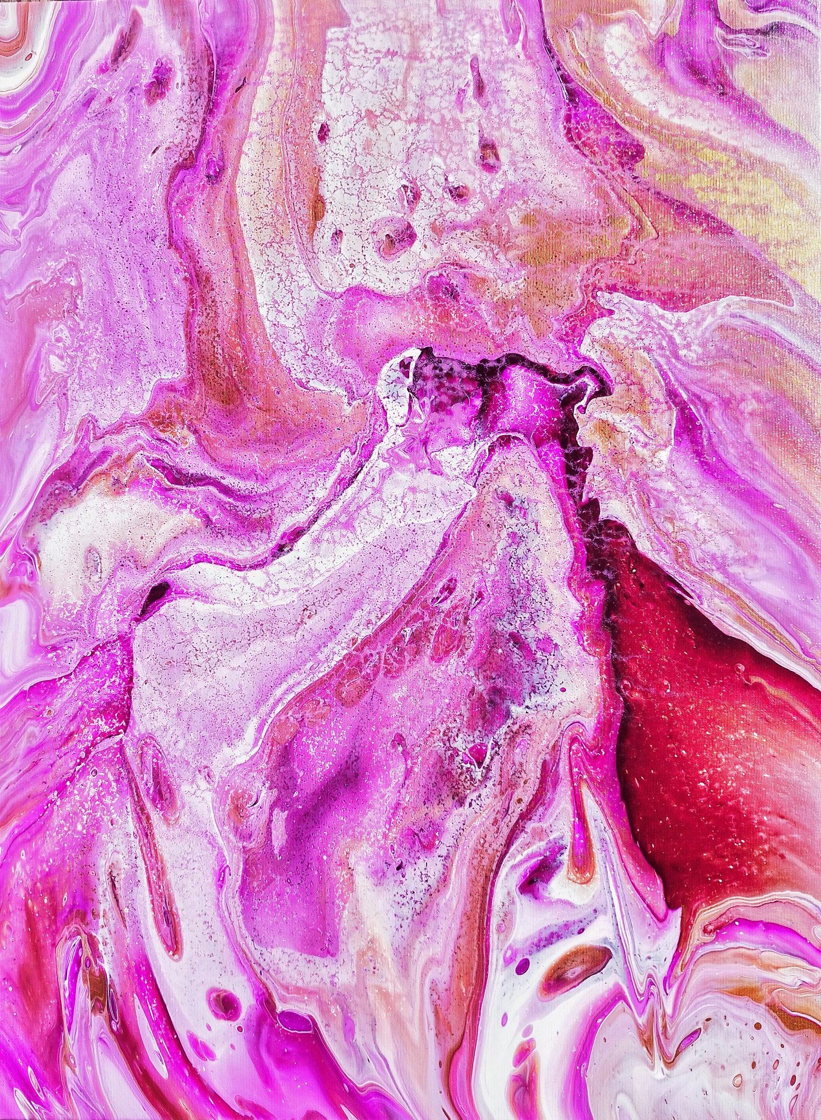 Aeracura's Petals (2024), Acrylic on canvas with distressed texture, 60 × 80 cm, original abstract painting by Alissha Davis