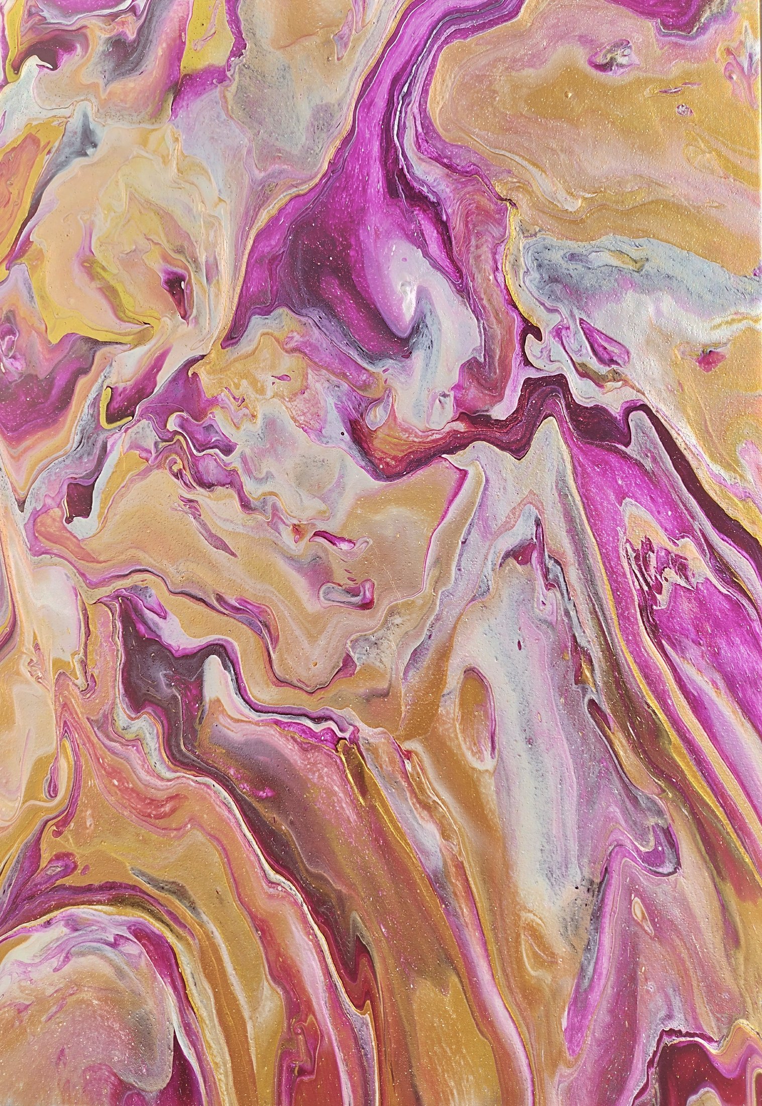 Nebula's Heart (2024), Acrylic and metallic pigments on canvas, 80 × 100 cm, original abstract painting by Alissha Davis