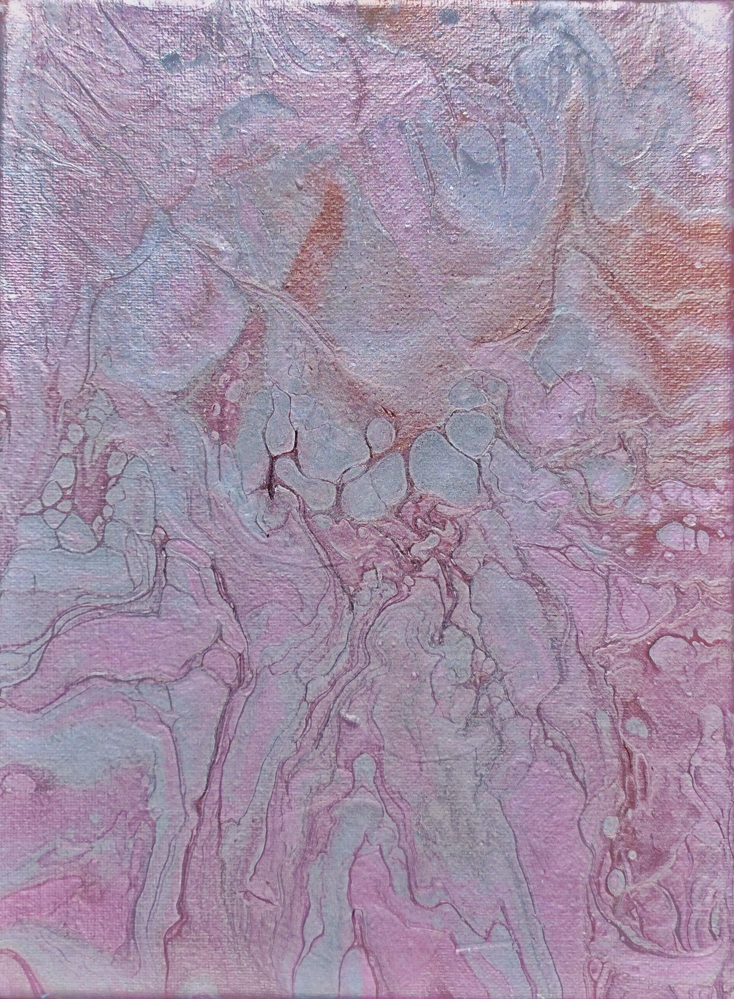 Isolt (2023), Fluid acrylic on canvas, 30 × 90 cm, original abstract painting by Alissha Davis