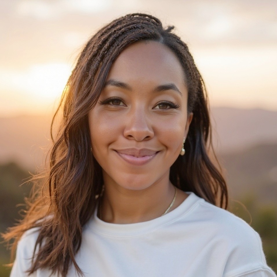 Alissha Davis at golden hour on Ilha da Gigoia