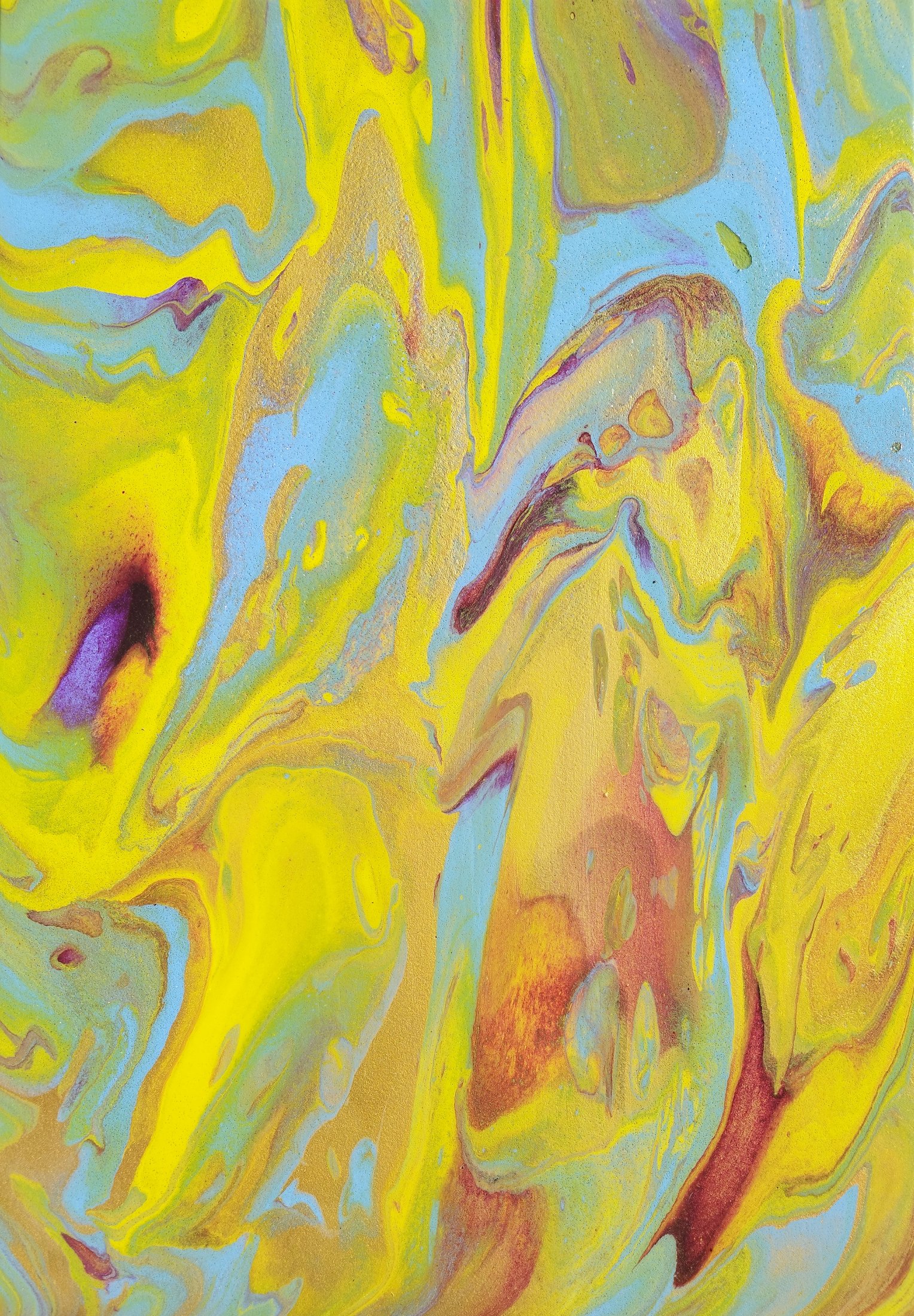 Celestial Solstice (2024), Acrylic and metallic pigments on canvas, 70 × 100 cm, original abstract painting by Alissha Davis