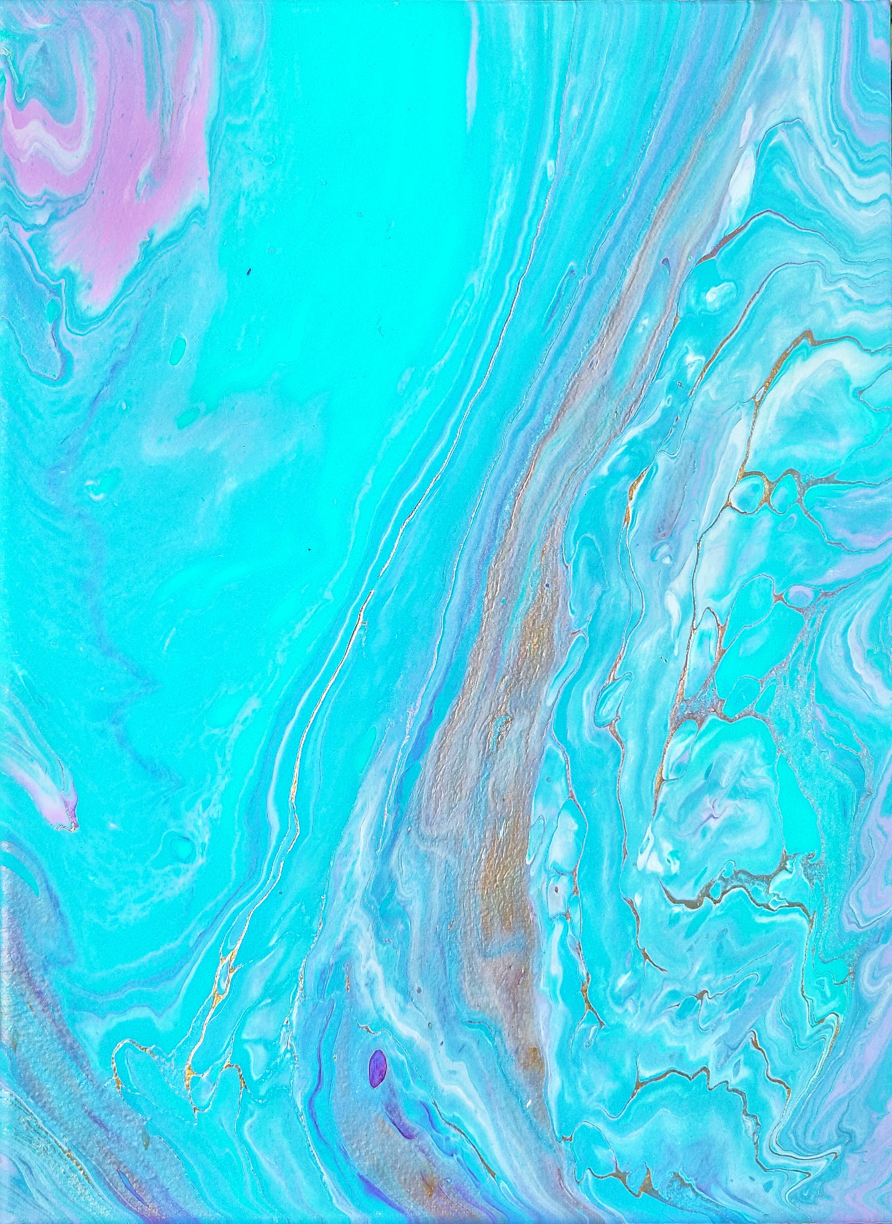 Jupiter (2023), Fluid acrylic on canvas, 20 × 40 cm, original abstract painting by Alissha Davis